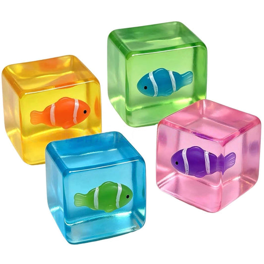 Squishy Toys - Glow-in-the-Dark Clown Fish Cube-on hand