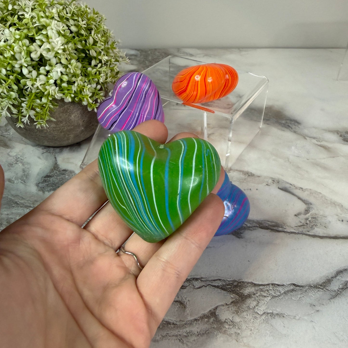 Squishy Toy - Heart, Marble-on hand