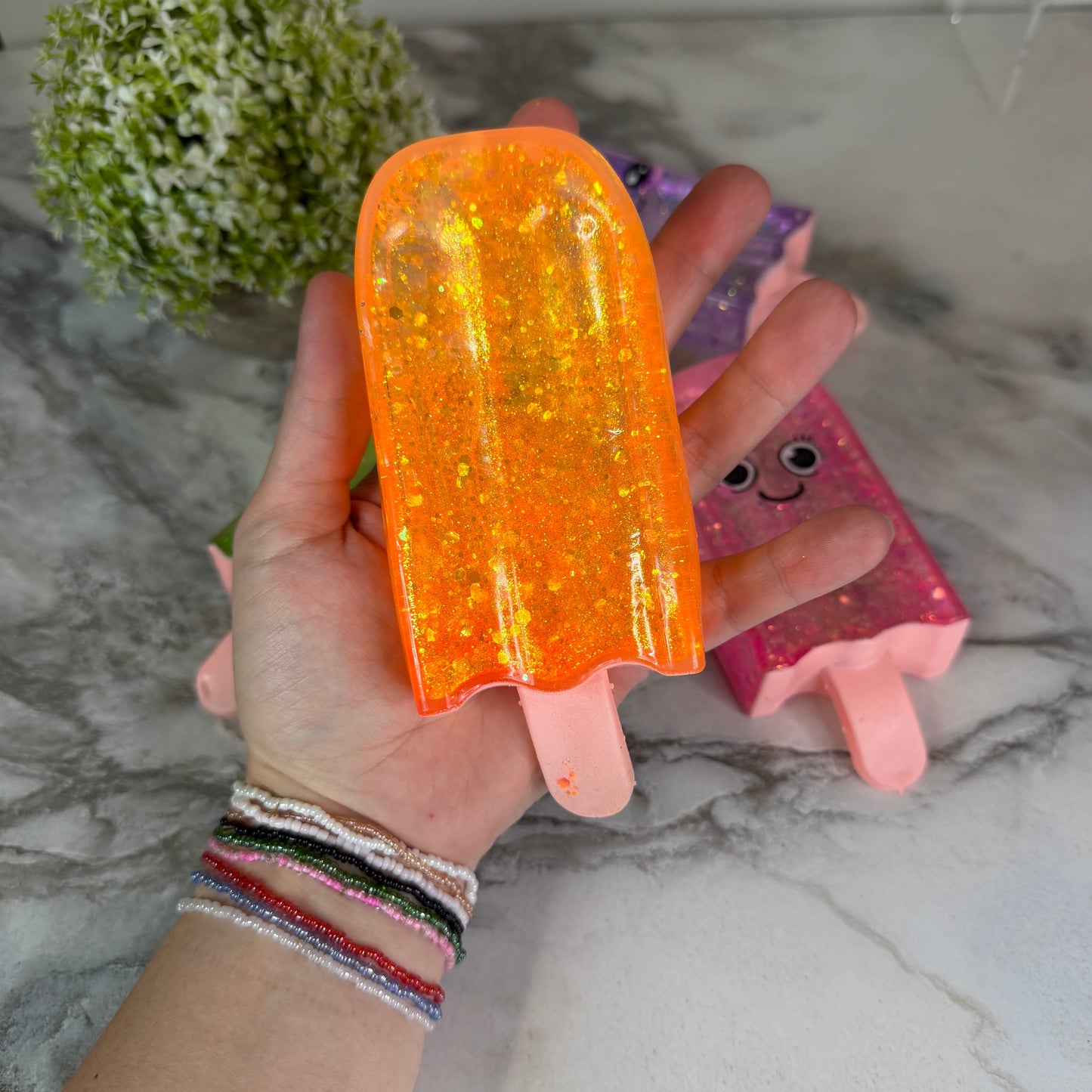 Squishy Toy - Slow Glitter Popsicle-on hand
