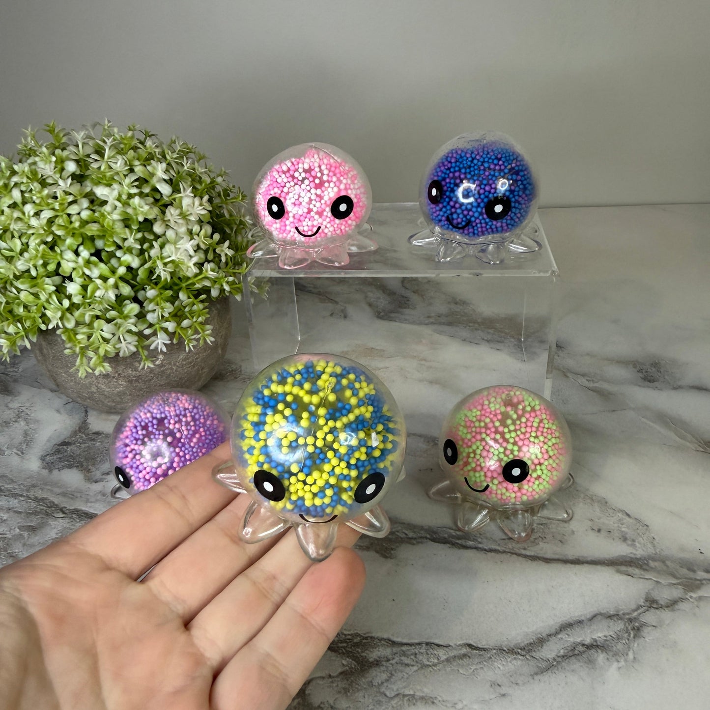 Squishy Toy - Octopus Bead-on hand
