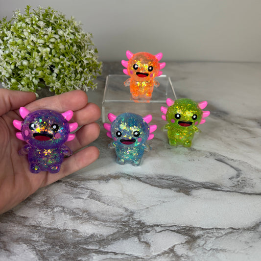 Squishy Toy - Baby Axolotl Glitter-on hand
