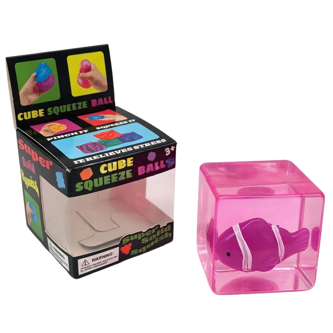 Squishy Toys - Glow-in-the-Dark Clown Fish Cube-on hand