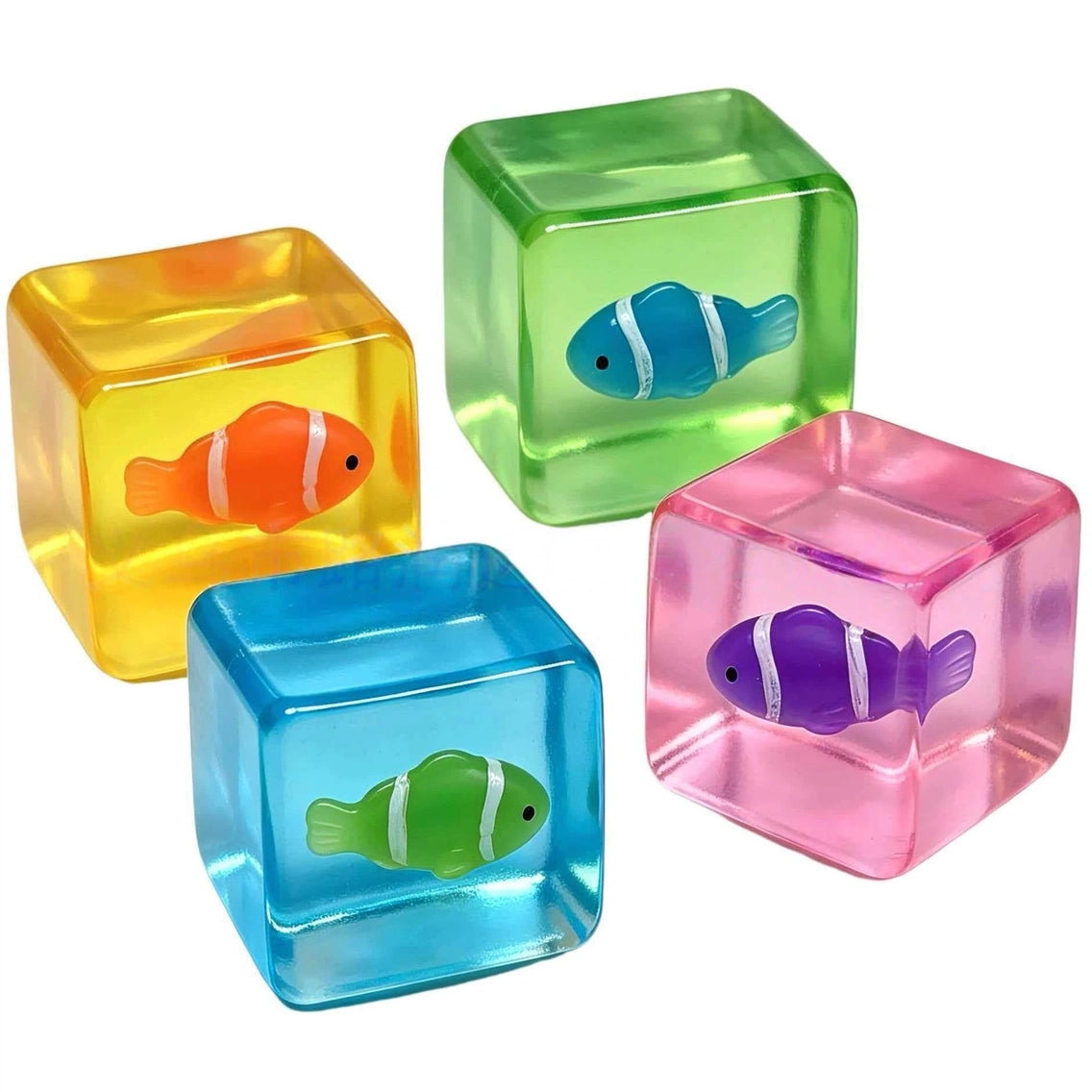 Squishy Toys - Glow-in-the-Dark Clown Fish Cube-on hand