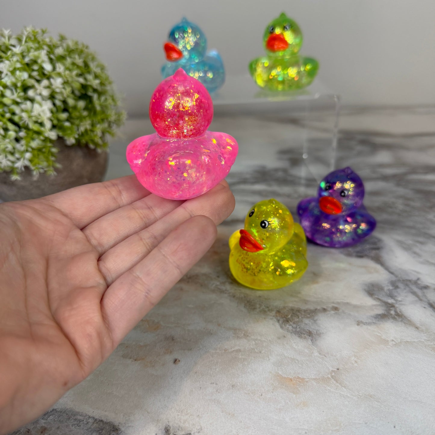 Squishy Toy - Glitter Ducks-on hand