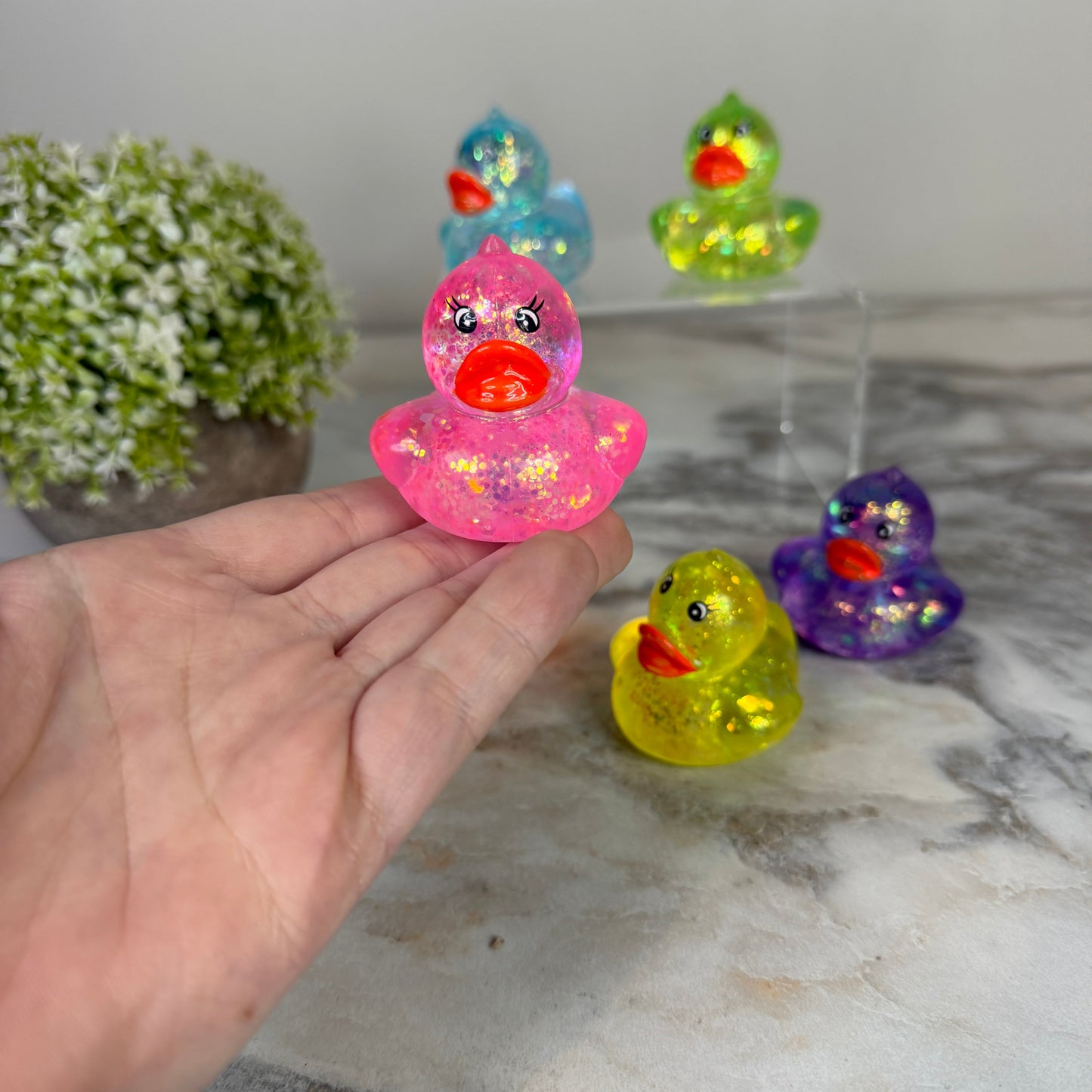 Squishy Toy - Glitter Ducks-on hand