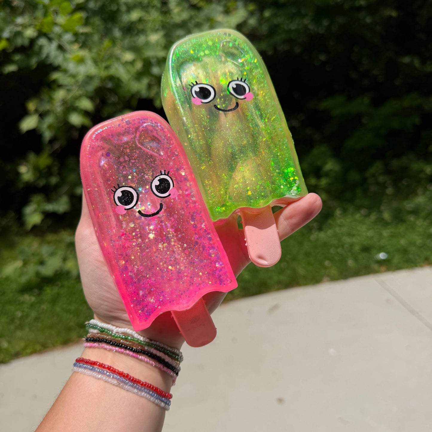Squishy Toy - Slow Glitter Popsicle-on hand