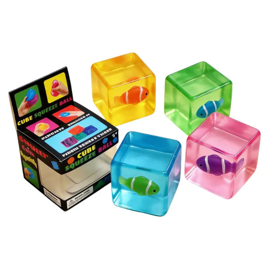 Squishy Toys - Glow-in-the-Dark Clown Fish Cube-on hand
