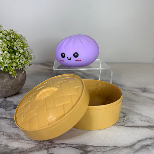 Squishy Toy - Viral Dumpling, Solid Light Purple-on hand