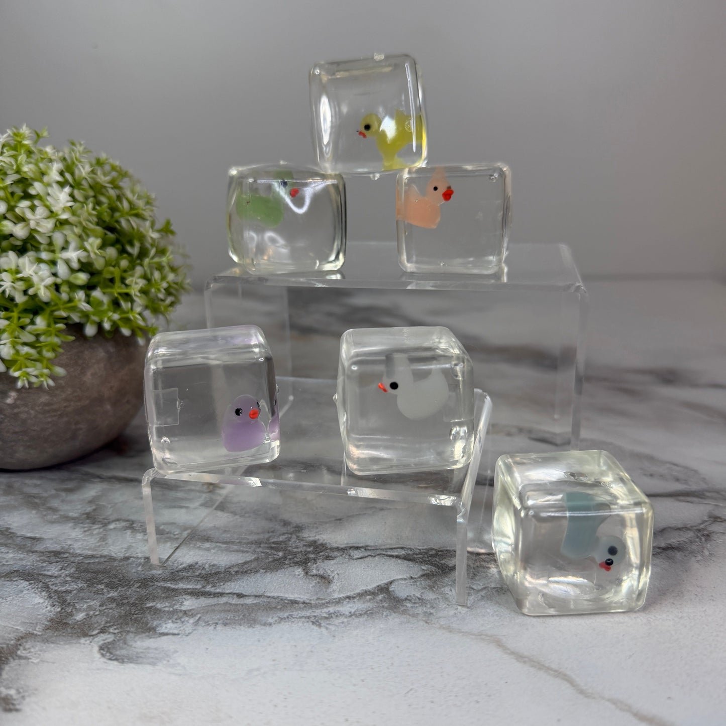 Squishy Toy - Ice Cube Glow In The Dark Duck-on hand