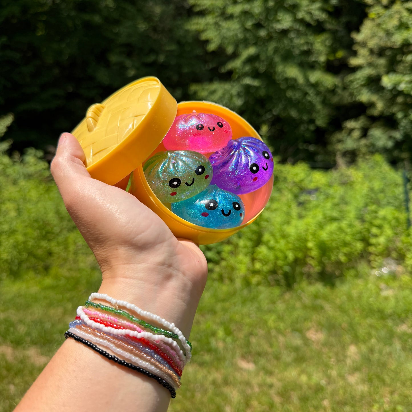 Squishy Toy - Mini Dumpling, Slow Rise Glitter - 4 PACK!