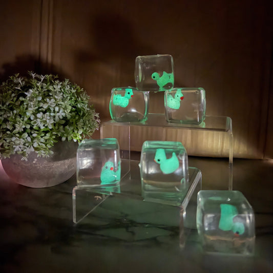 Squishy Toy - Ice Cube Glow In The Dark Duck-on hand