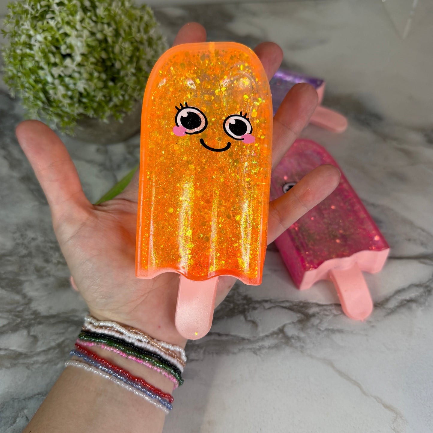 Squishy Toy - Slow Glitter Popsicle-on hand