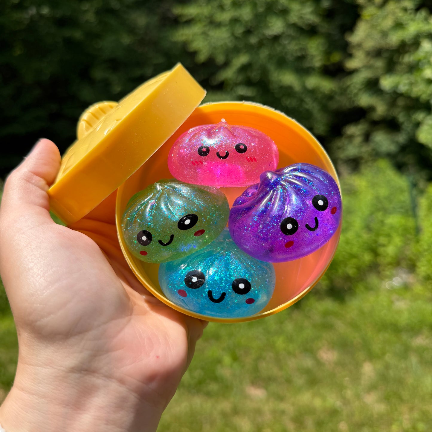 Squishy Toy - Mini Dumpling, Slow Rise Glitter - 4 PACK!