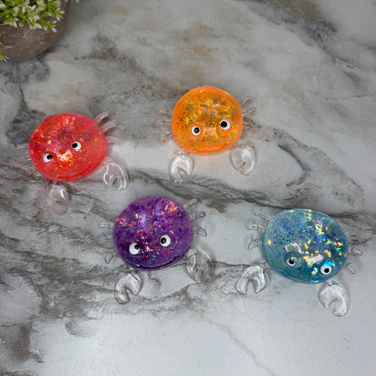 Squishy Toy - Glitter Crab-on hand