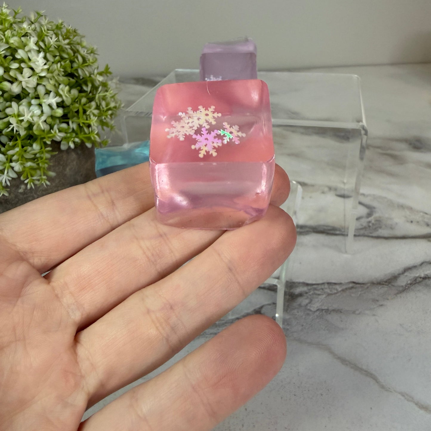 Squishy Toy - Ice Cube Snowflake-on hand