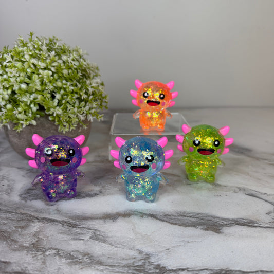 Squishy Toy - Baby Axolotl Glitter-on hand