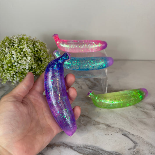 Squishy Toy - Glitter Banana - PREORDER