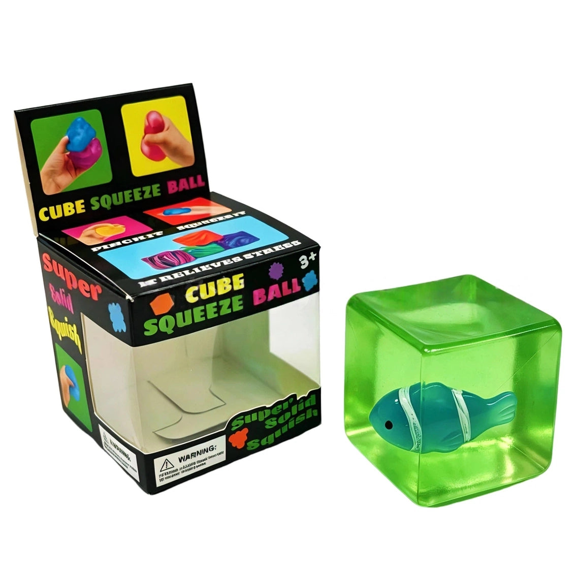 Squishy Toys - Glow-in-the-Dark Clown Fish Cube-on hand